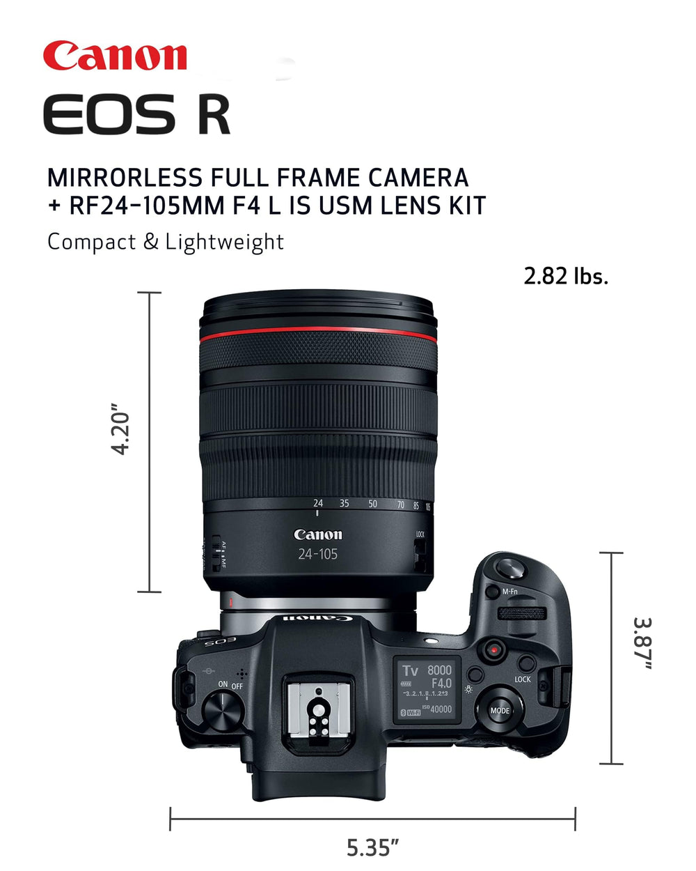 Canon adaptador EF-EOS R montado en cámara EOS R demostrando uso práctico