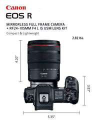 Canon adaptador EF-EOS R montado en cámara EOS R demostrando uso práctico