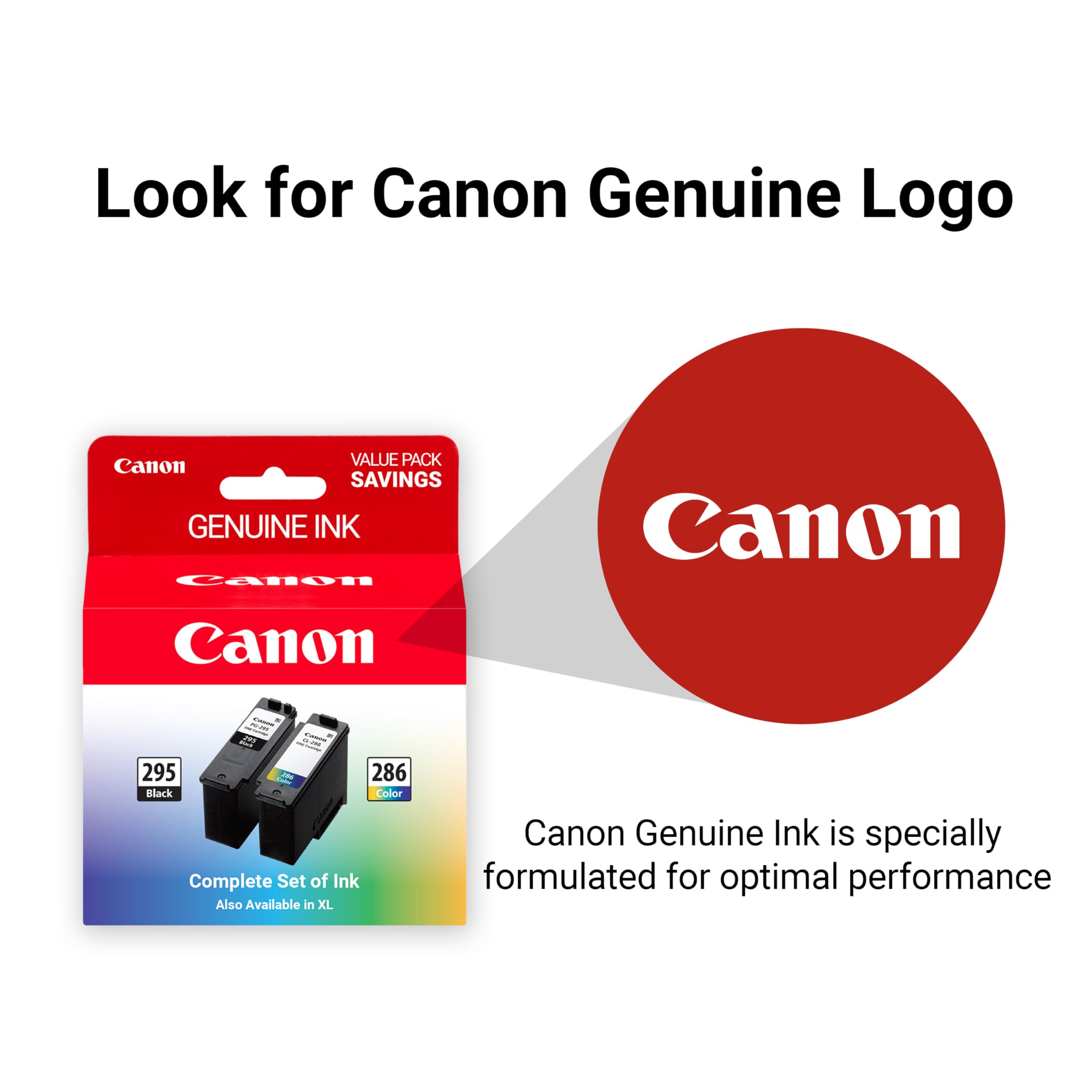 Canon etiqueta del cartucho mostrando modelo y compatibilidad, fácil identificación