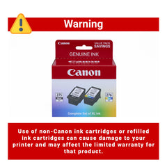 Canon envase abierto con ambos cartuchos listo para instalar