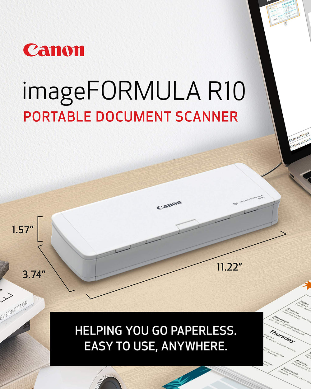 Canon imageFORMULA R10 detalle del alimentador automático, mayor productividad