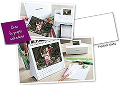 Canon hoja fotográfica 4x6 brillante mostrando colores vivos y acabado