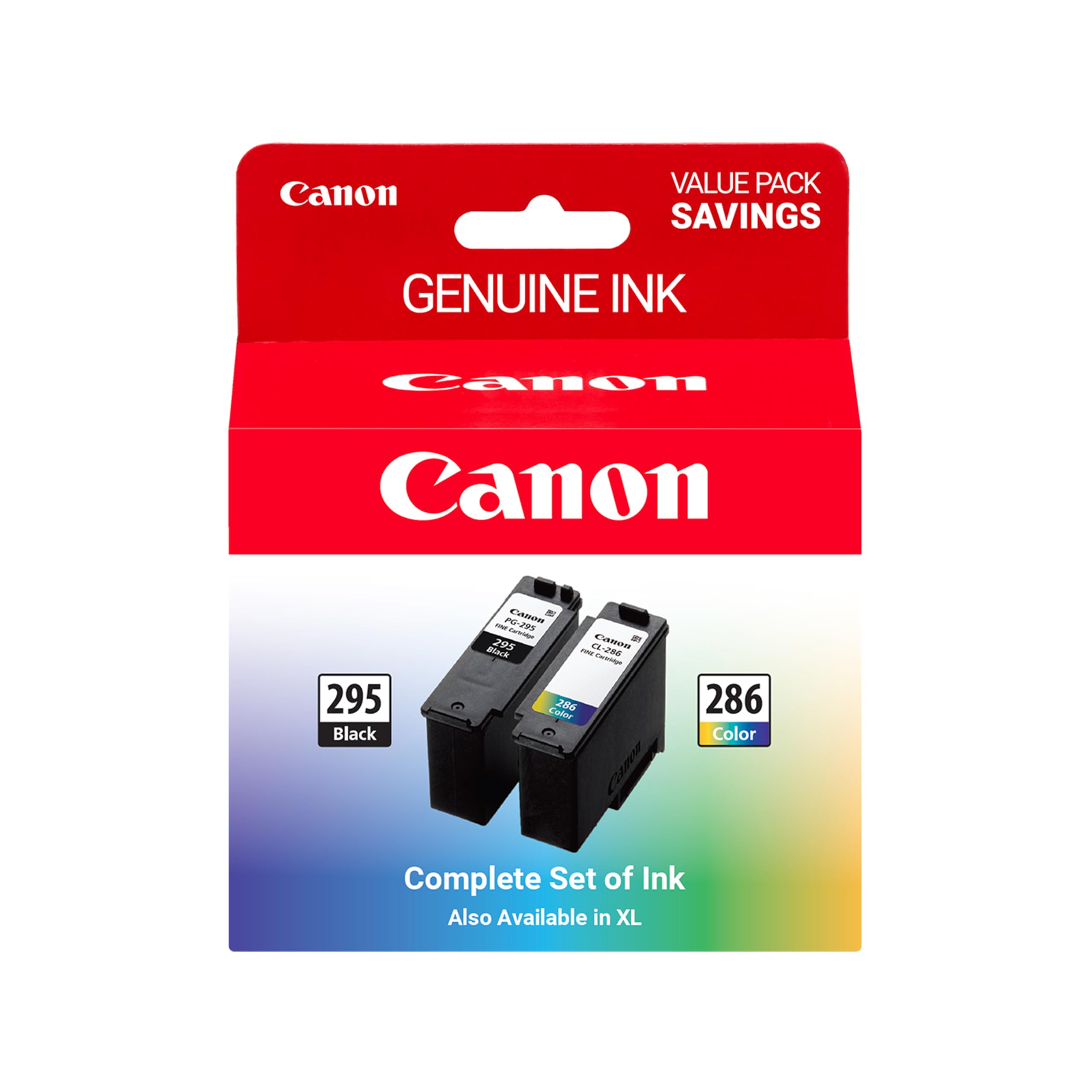 Canon pack frontal con cartuchos PG-295 y CL-286, calidad consistente