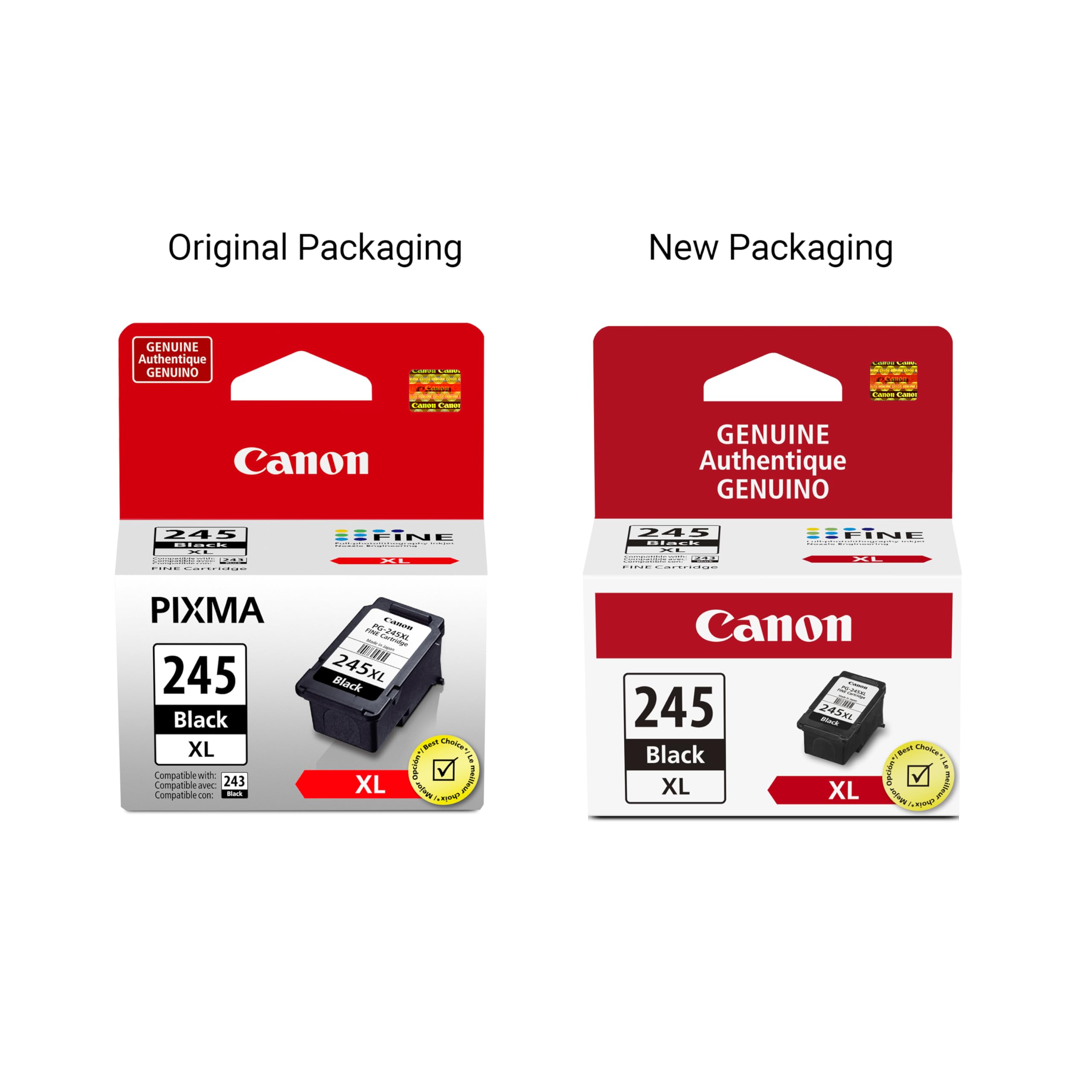 Canon PG-245 XL gota de tinta demostrando negro intenso y definición