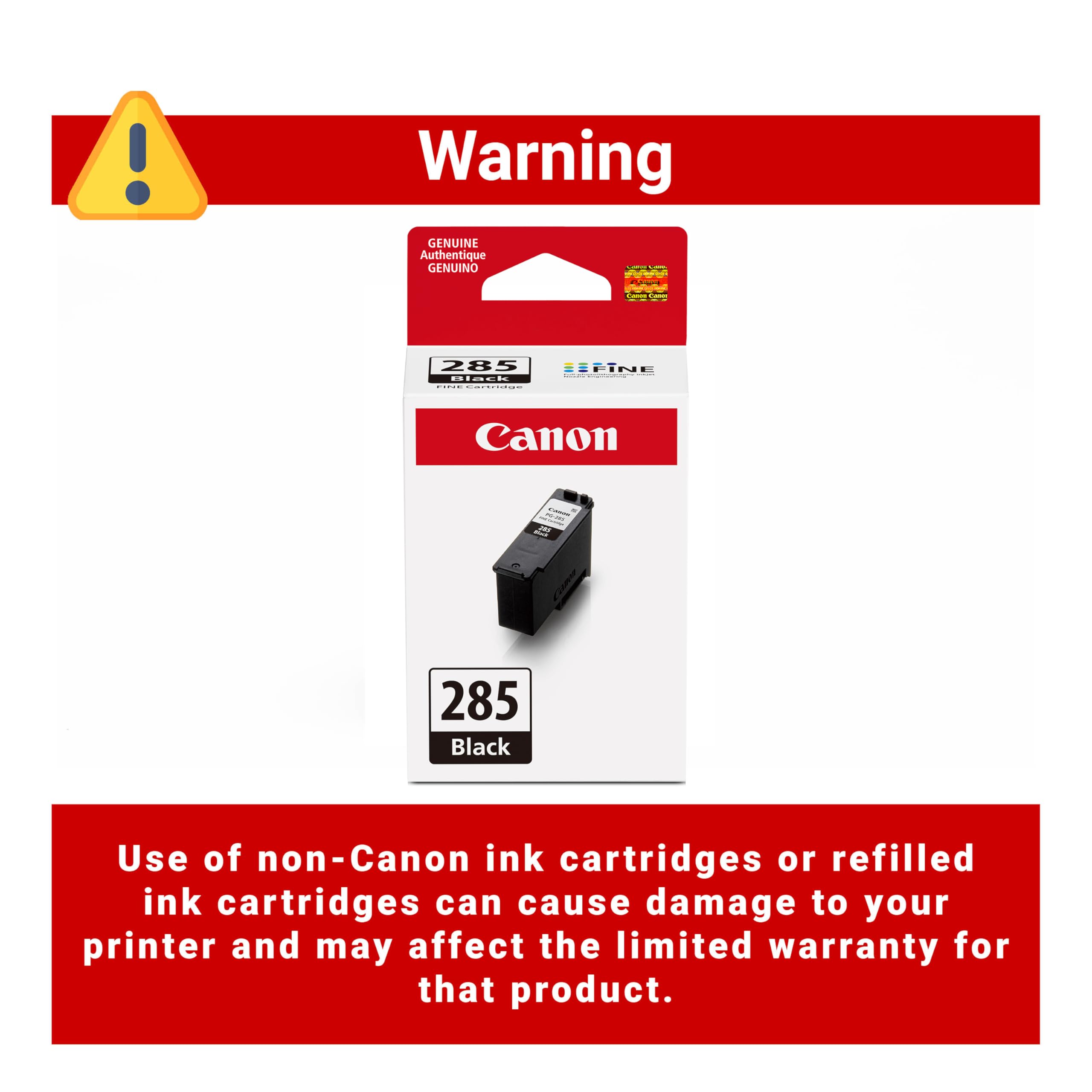 Canon PG-285 primer plano de boquilla que garantiza precisión de impresión