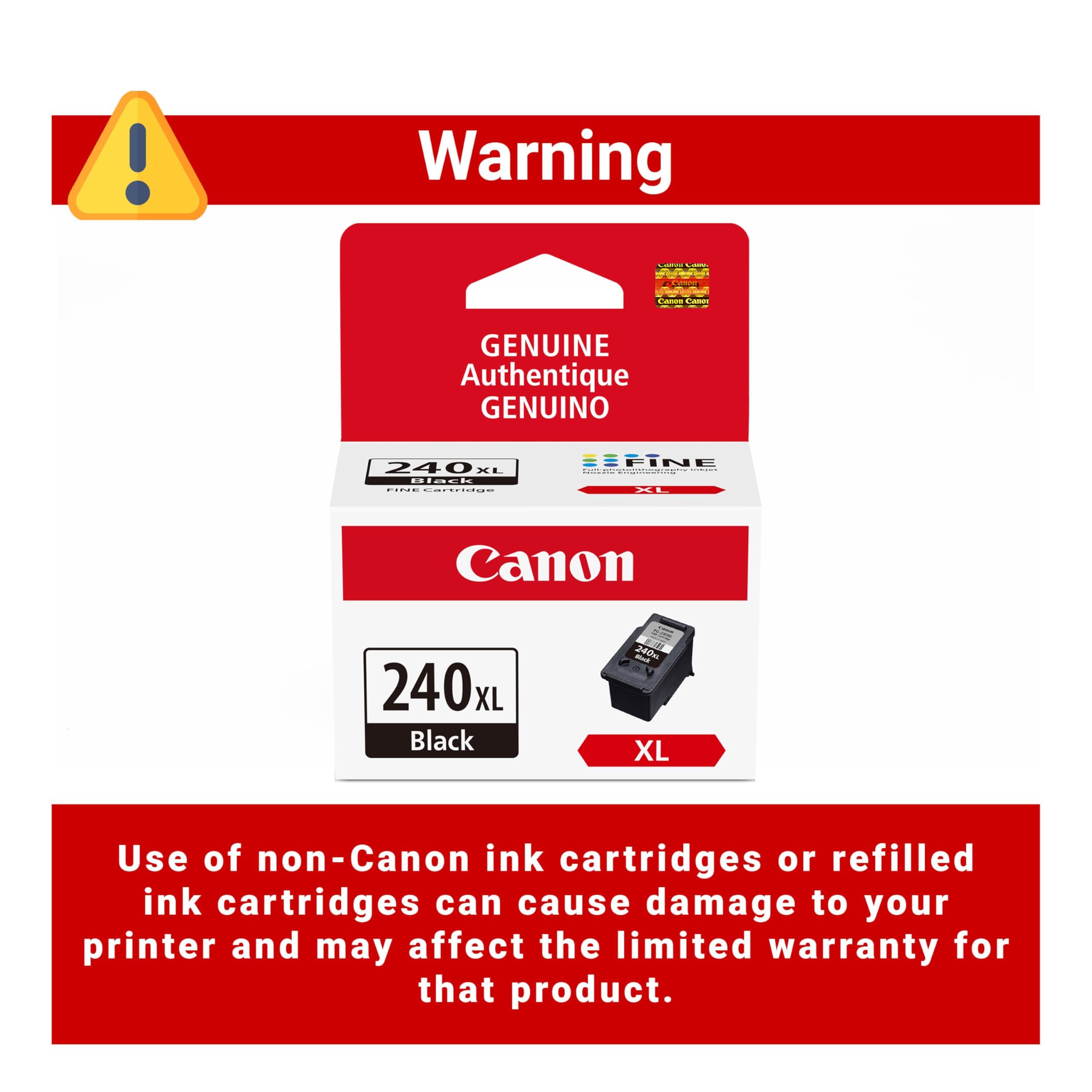 Canon PG-240 XL detalle de boquilla y sello para instalación segura