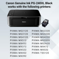 Canon PG-240 XL comparación de tamaño para entender capacidad XL