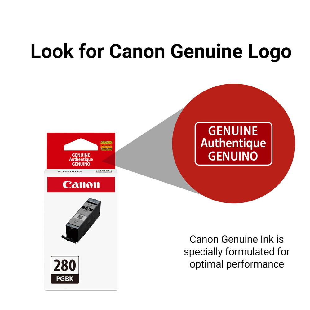 Cartucho Canon PGI-280 instalado en impresora, mejora rendimiento y fiabilidad
