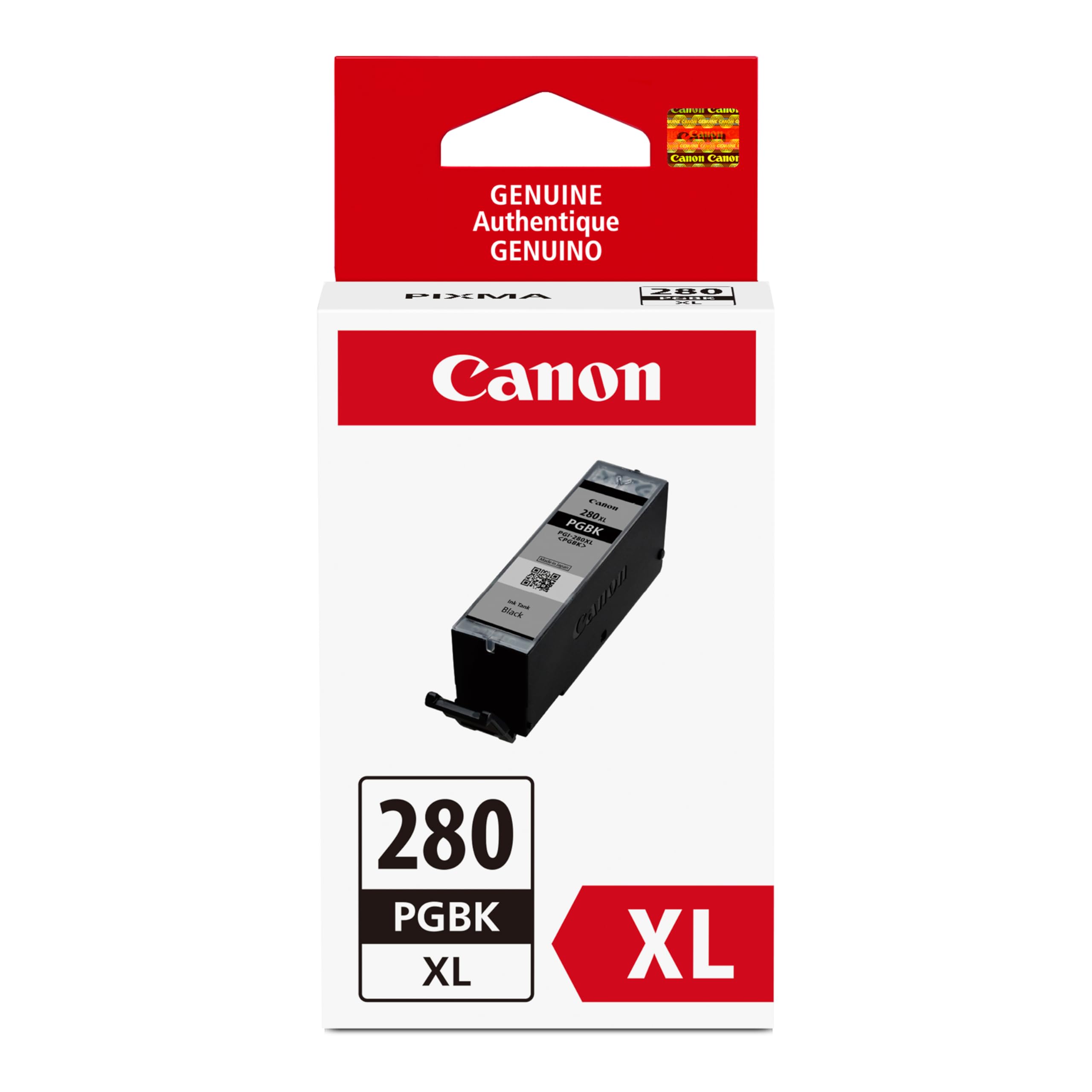 Canon PGI-280XL frontal mostrando el cartucho y ventaja de texto nítido