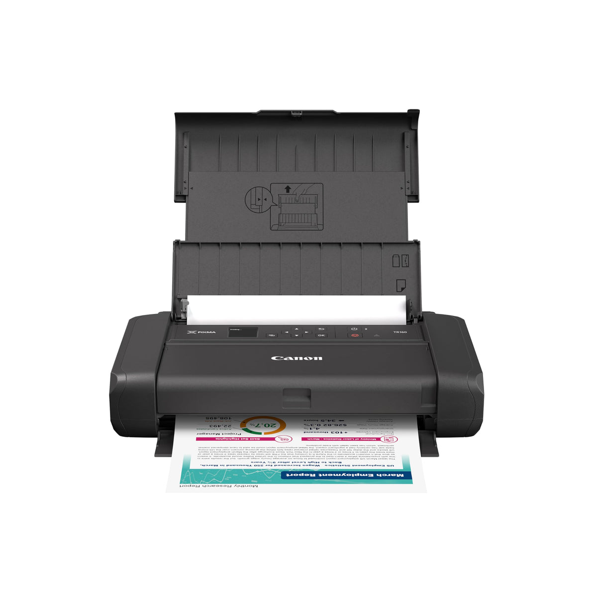 Canon PIXMA TR160 vista frontal portátil y compacta para viajar