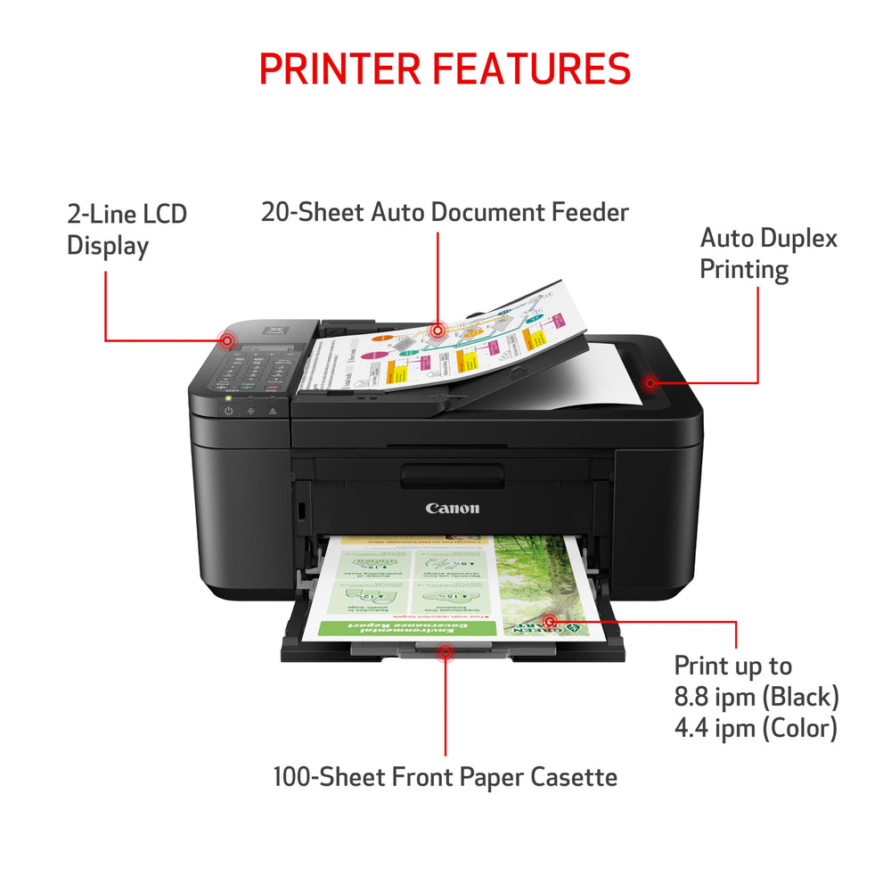 Canon PIXMA TR4720 panel de control y conectividad intuitiva para impresión móvil fácil