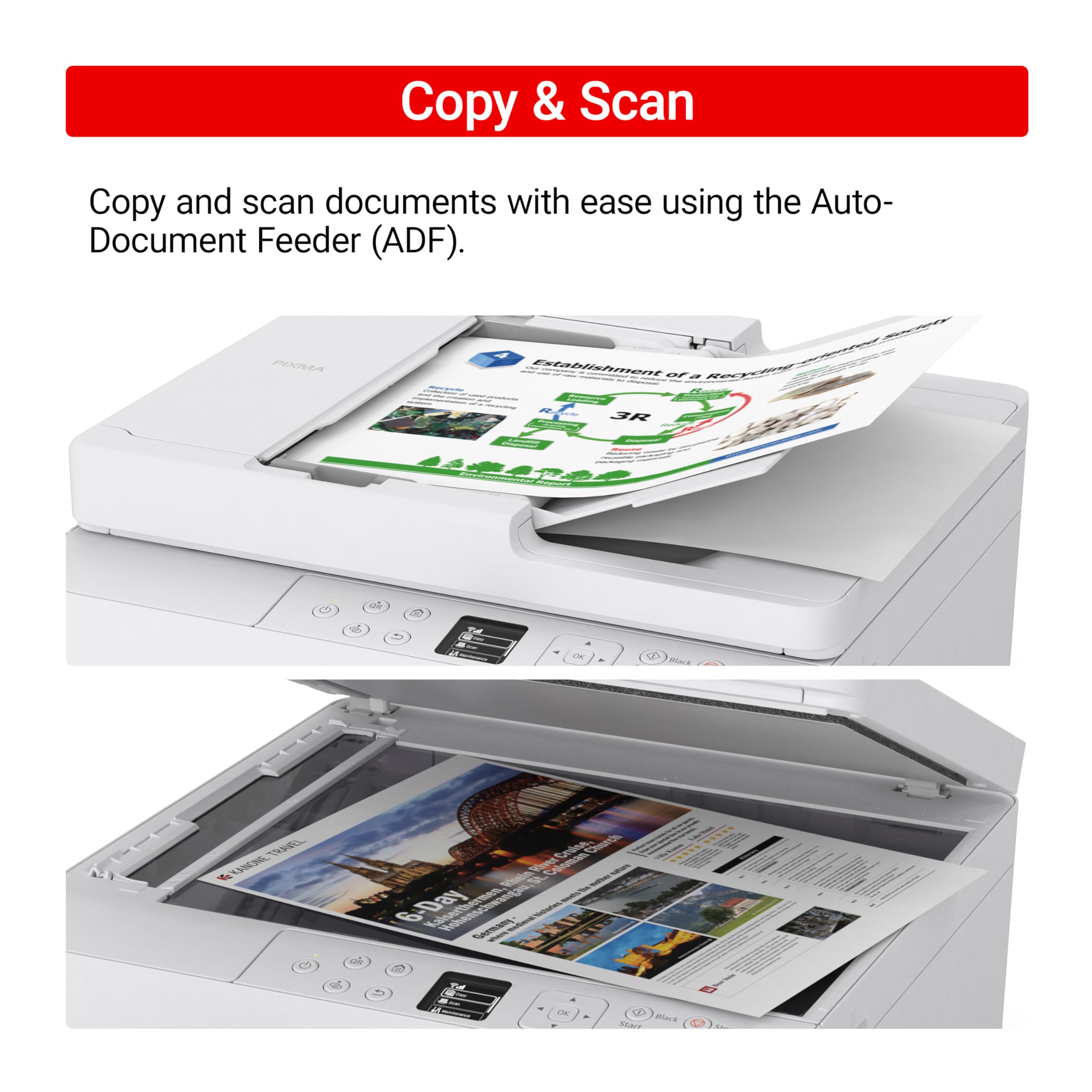 Canon PIXMA TR7120 salida de documento impreso a doble cara para ahorro de papel