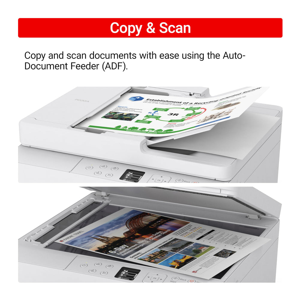 Canon PIXMA TR7120 salida de documento impreso a doble cara para ahorro de papel