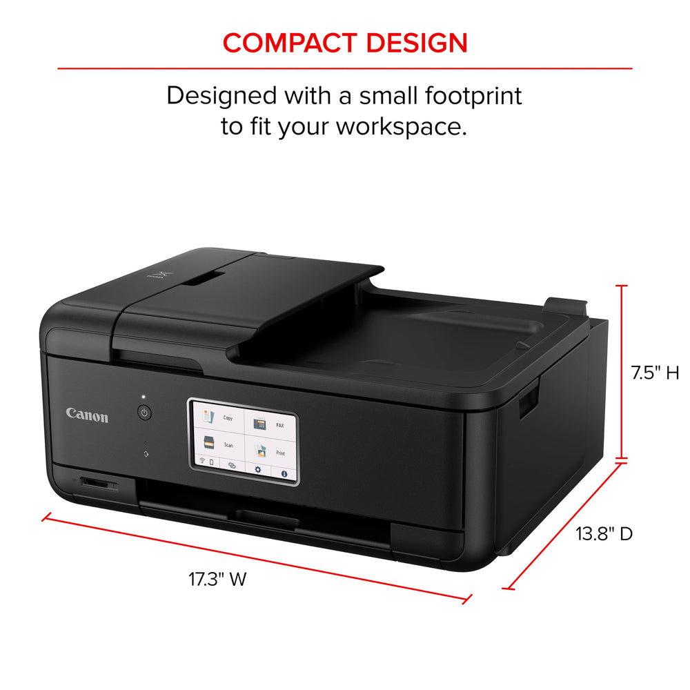 Canon PIXMA TR8620a panel táctil y botones, controla funciones rápidas y ajustes desde la impresora