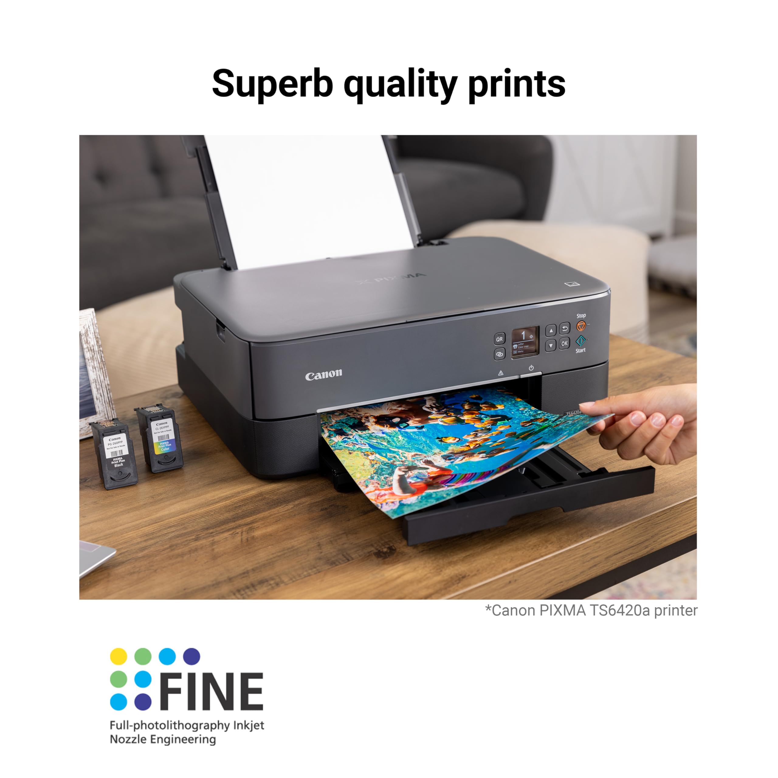 Canon impresión final en papel fotográfico con colores fieles