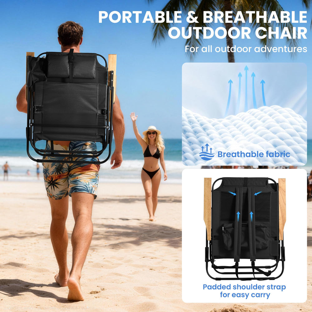 Canpsky silla plegada en maletero, compacta y fácil de transportar