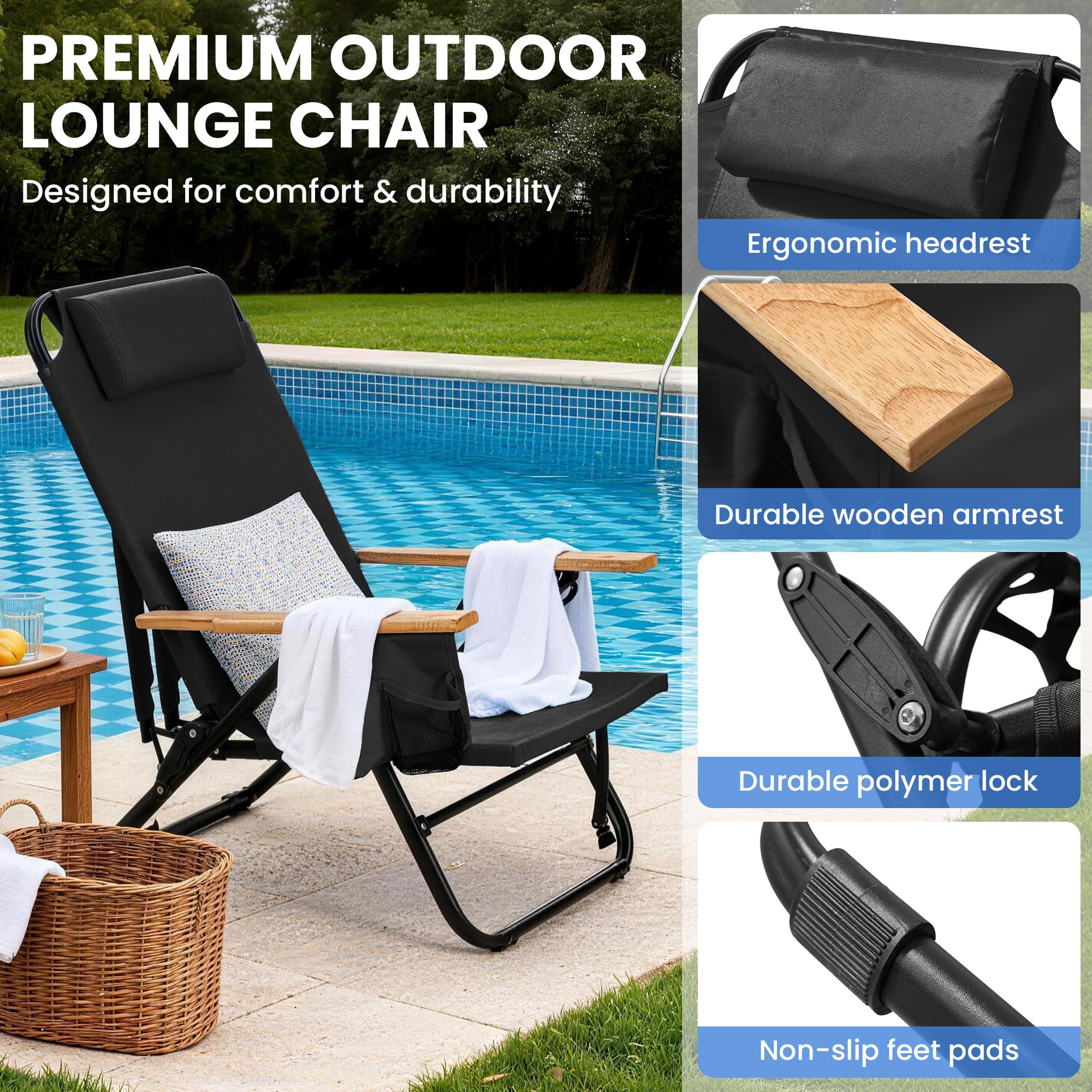 Canpsky conjunto de sillas en playa y patio, ideal para exteriores