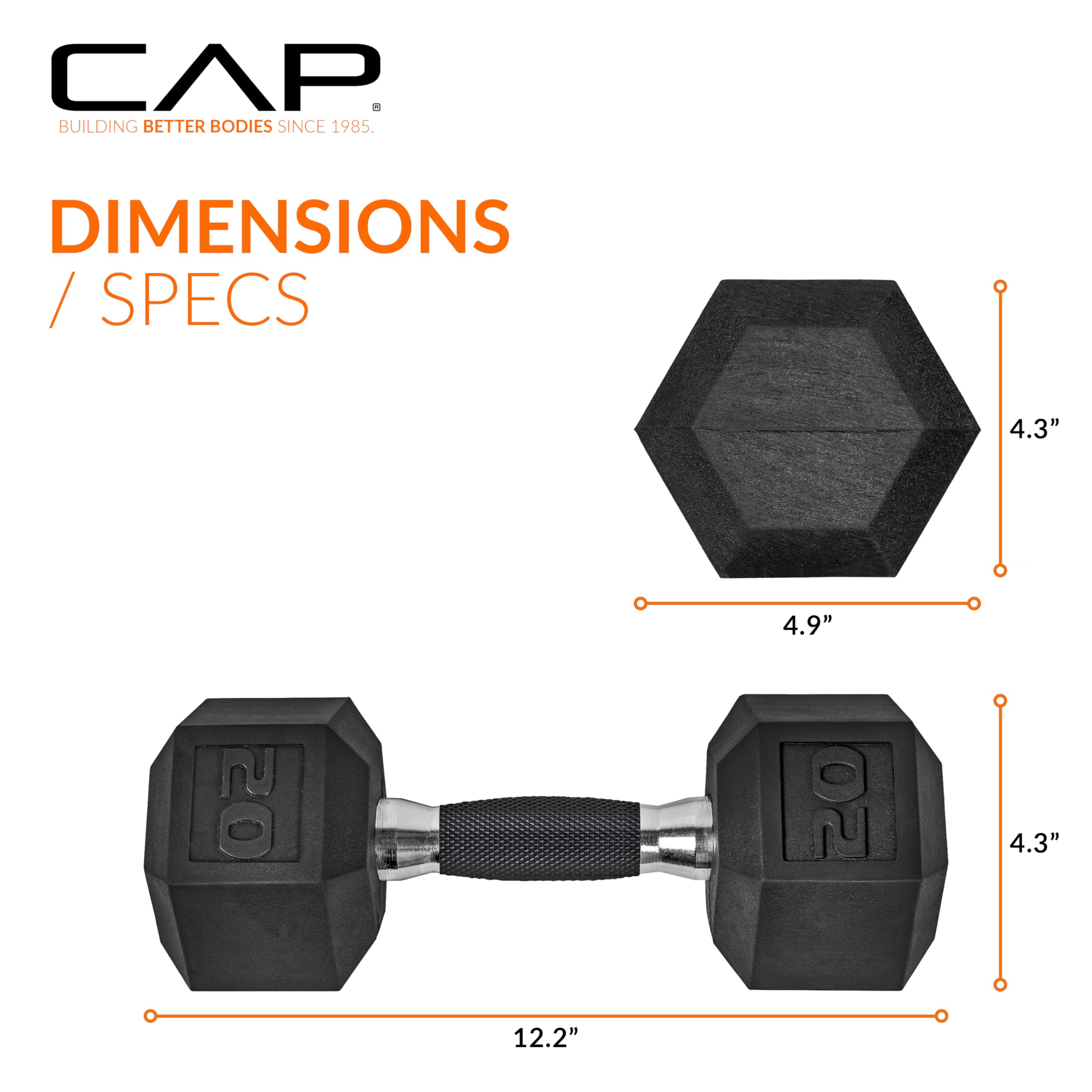 CAP mancuernas 20 lb en uso realizando press de pecho, estabilidad y confort