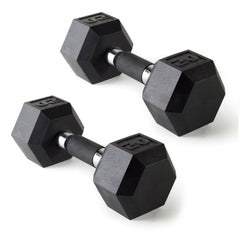 CAP mancuernas 20 lb vista frontal con recubrimiento de goma, protección de suelo