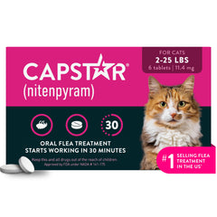 Capstar presentación frontal en empaque, alivio rápido para pulgas