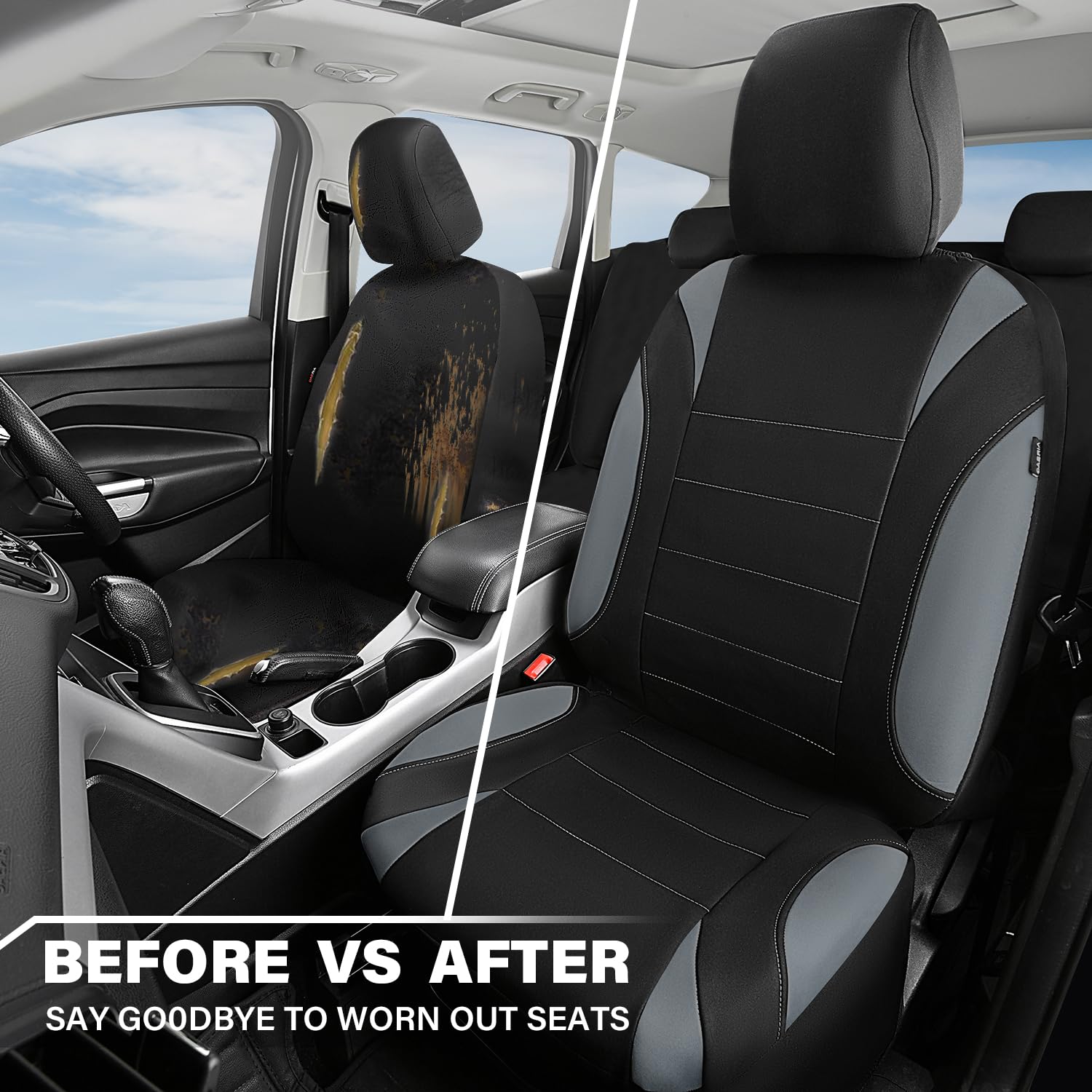 CAR PASS comparación de tamaño con asiento real para ajuste universal