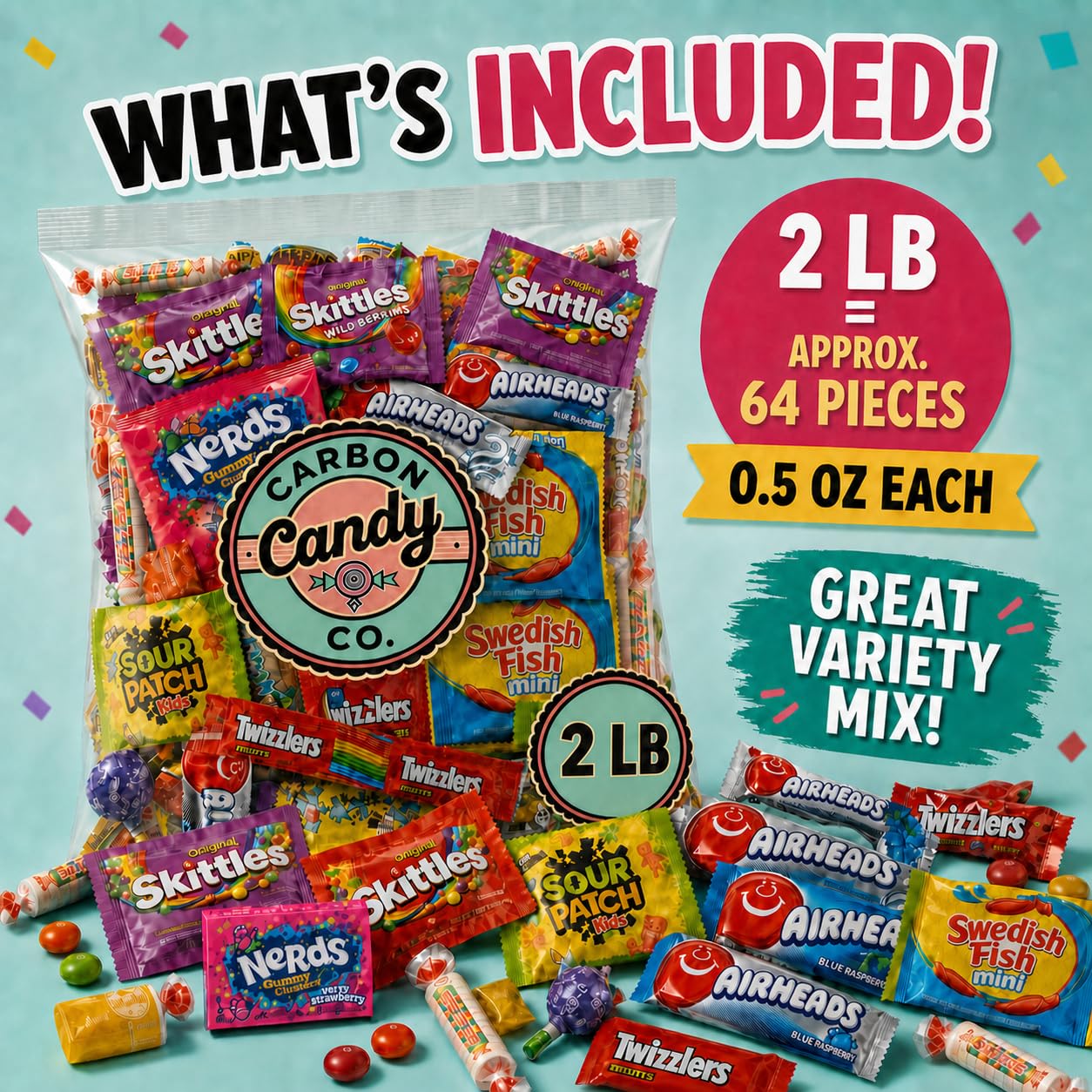 CARBON CANDY CO. primer plano de envolturas y texturas que facilitan reparto