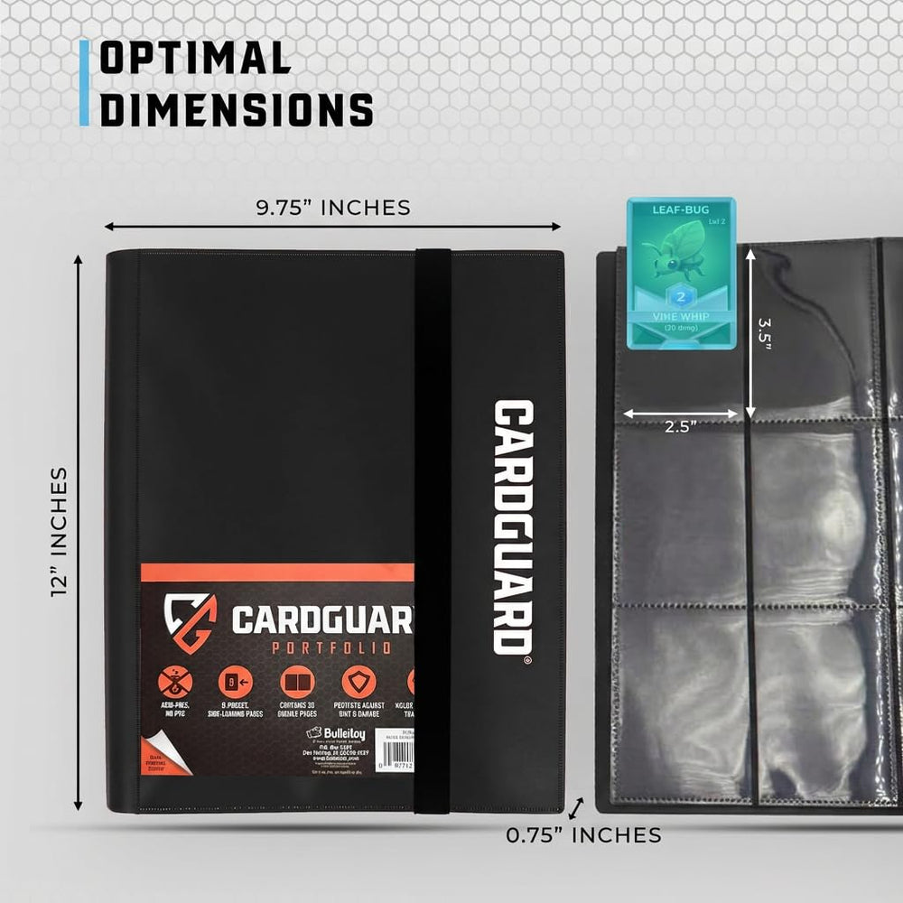 CardGuard cartas dentro de bolsillos laterales demostrando seguridad y visibilidad