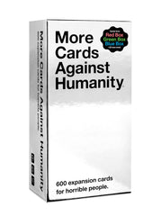 Cards Against Humanity caja delantera brillante que destaca en la estantería, atrae miradas