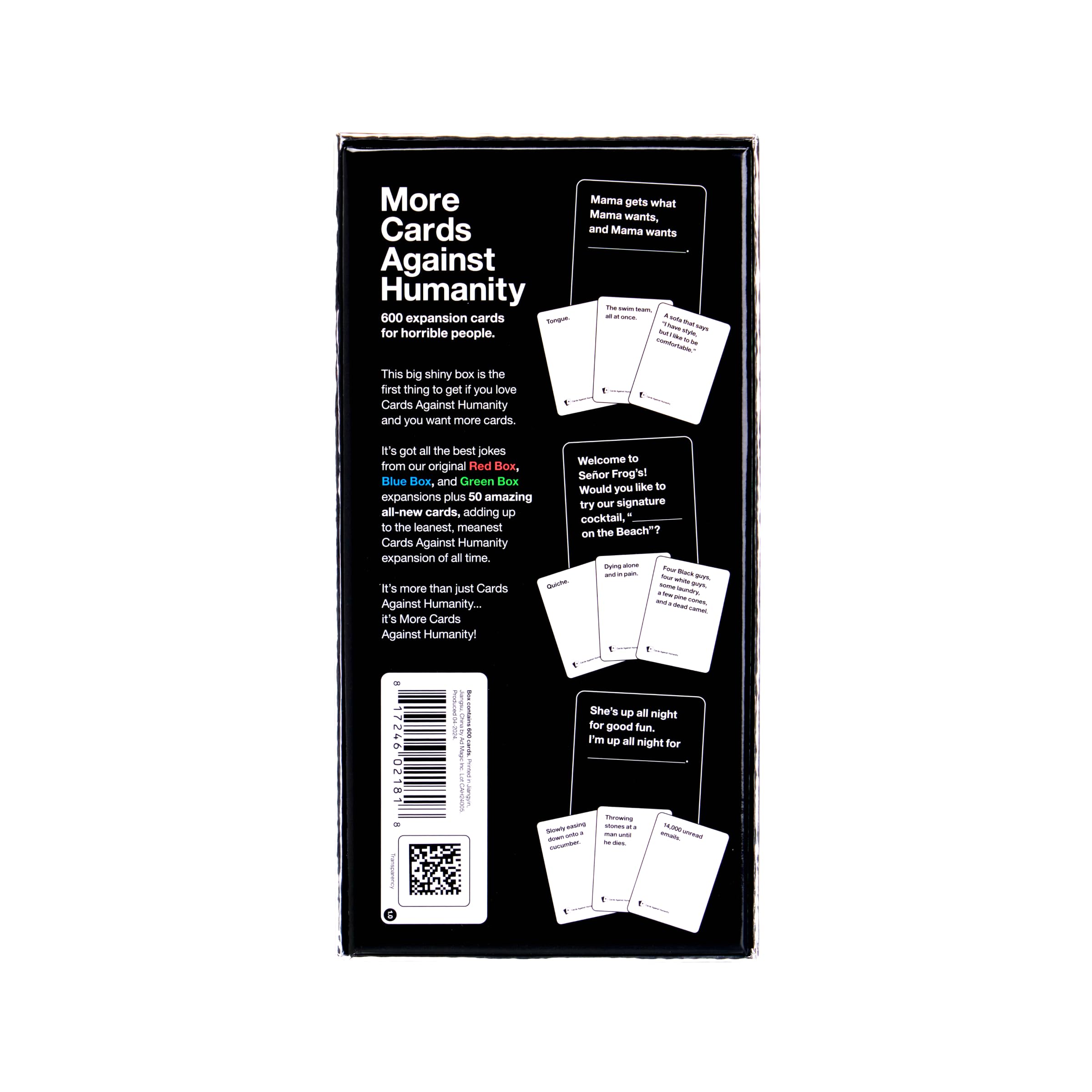 Cards Against Humanity detalle de las 50 cartas nuevas exclusivas con ideas frescas y graciosas
