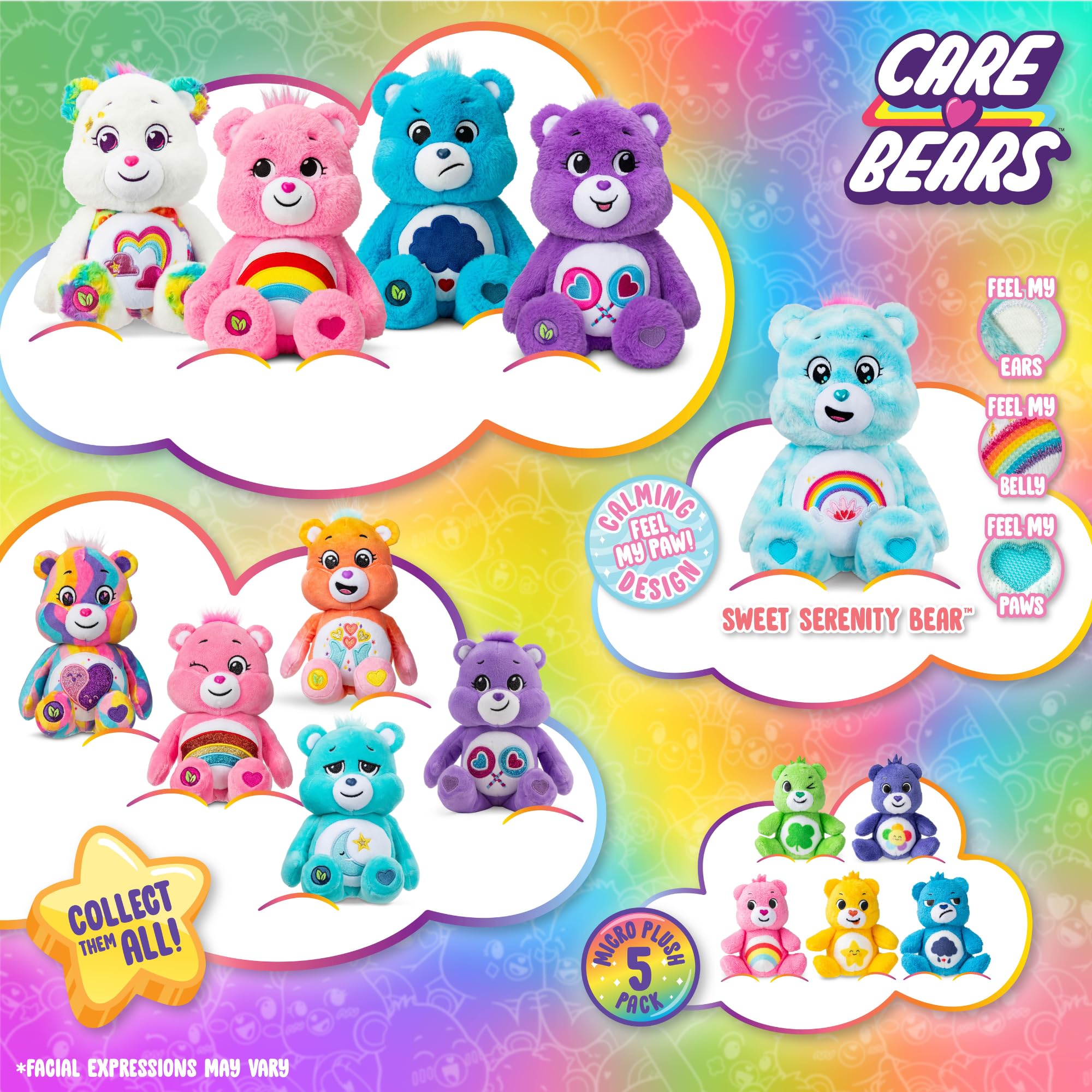 Care Bears niño abrazando peluche mostrando confort y compañía