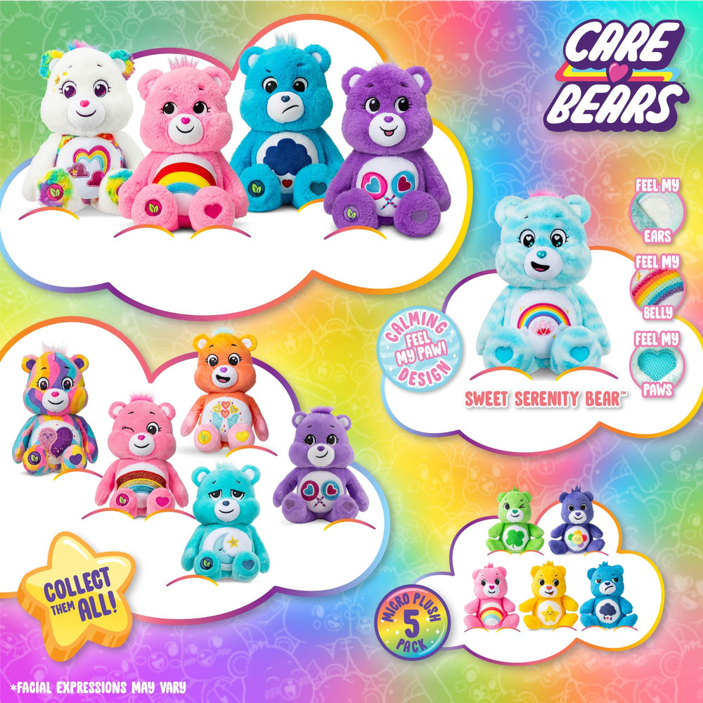 Care Bears niño abrazando peluche mostrando confort y compañía
