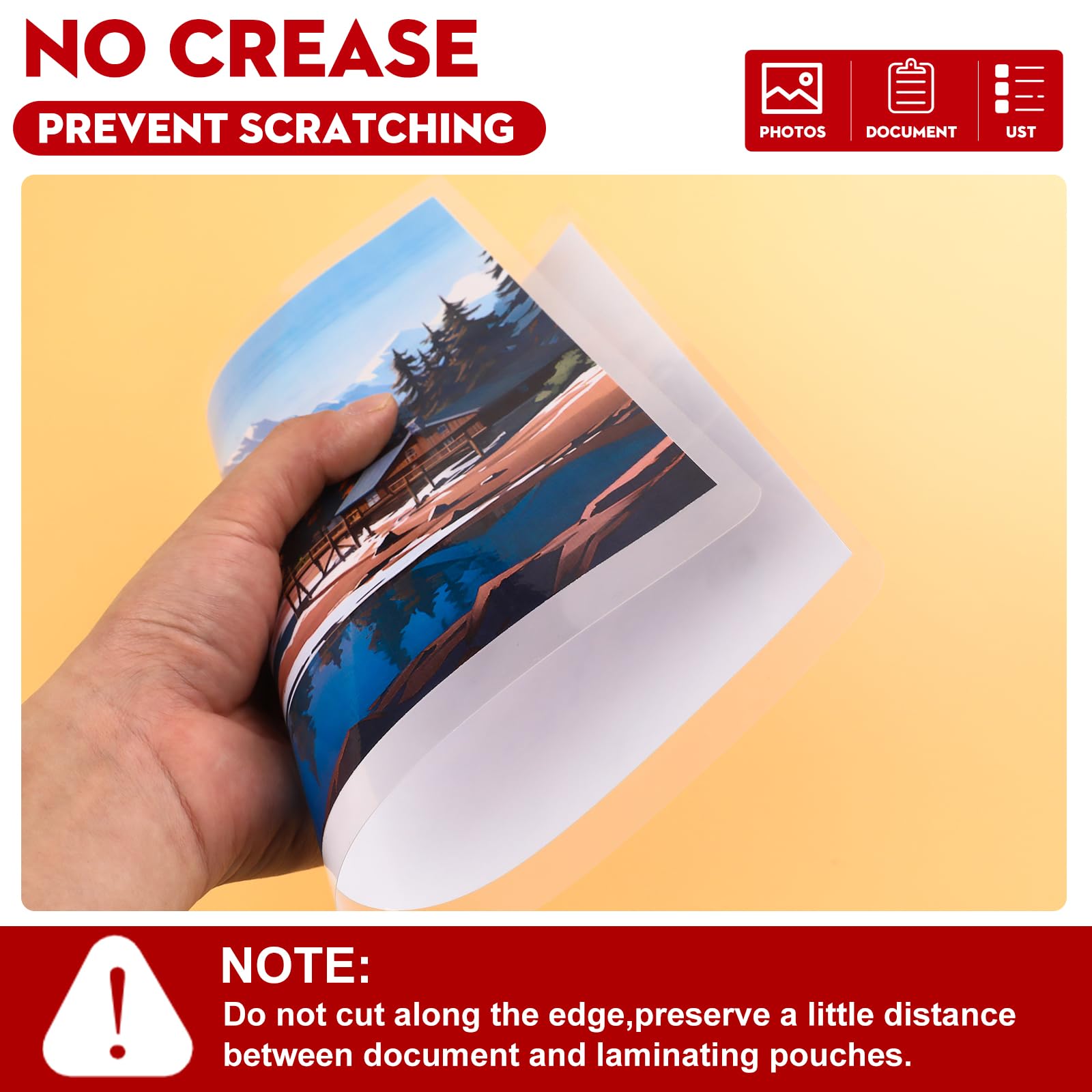 CAREGY documento laminado con acabado brillante y protección visible