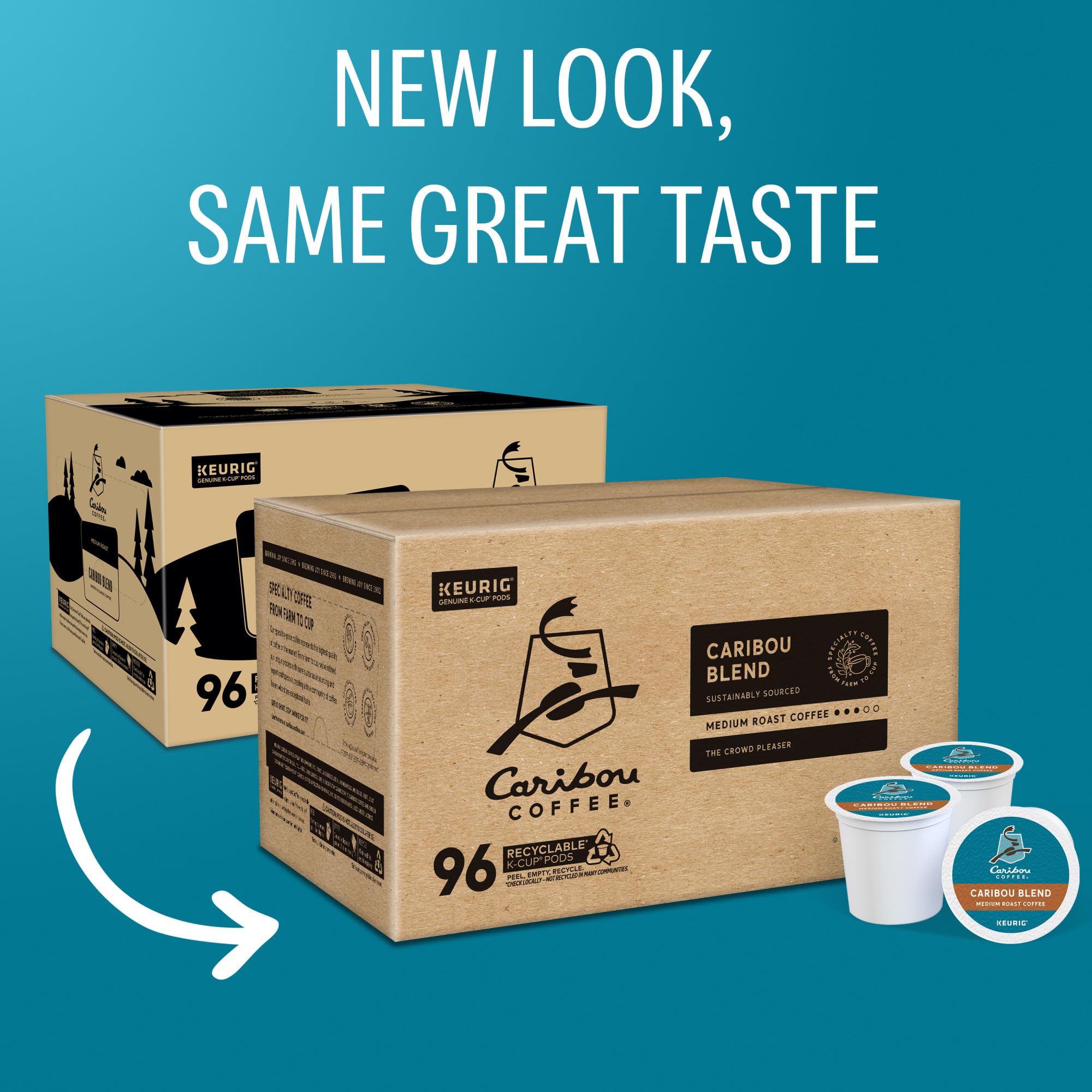 Caribou Coffee cápsula aislada destacando facilidad de uso y frescura