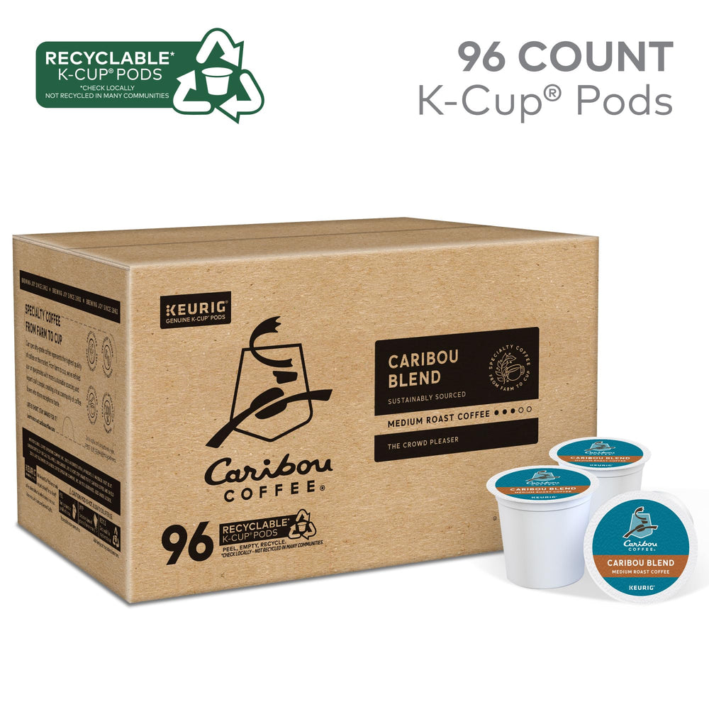 Caribou Coffee primer plano del café molido en cápsula resaltando aroma intenso
