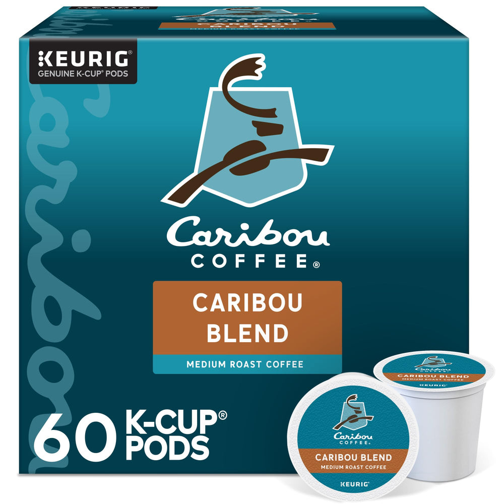 Caribou Coffee empaque frontal de 60 cápsulas mostrando conveniencia