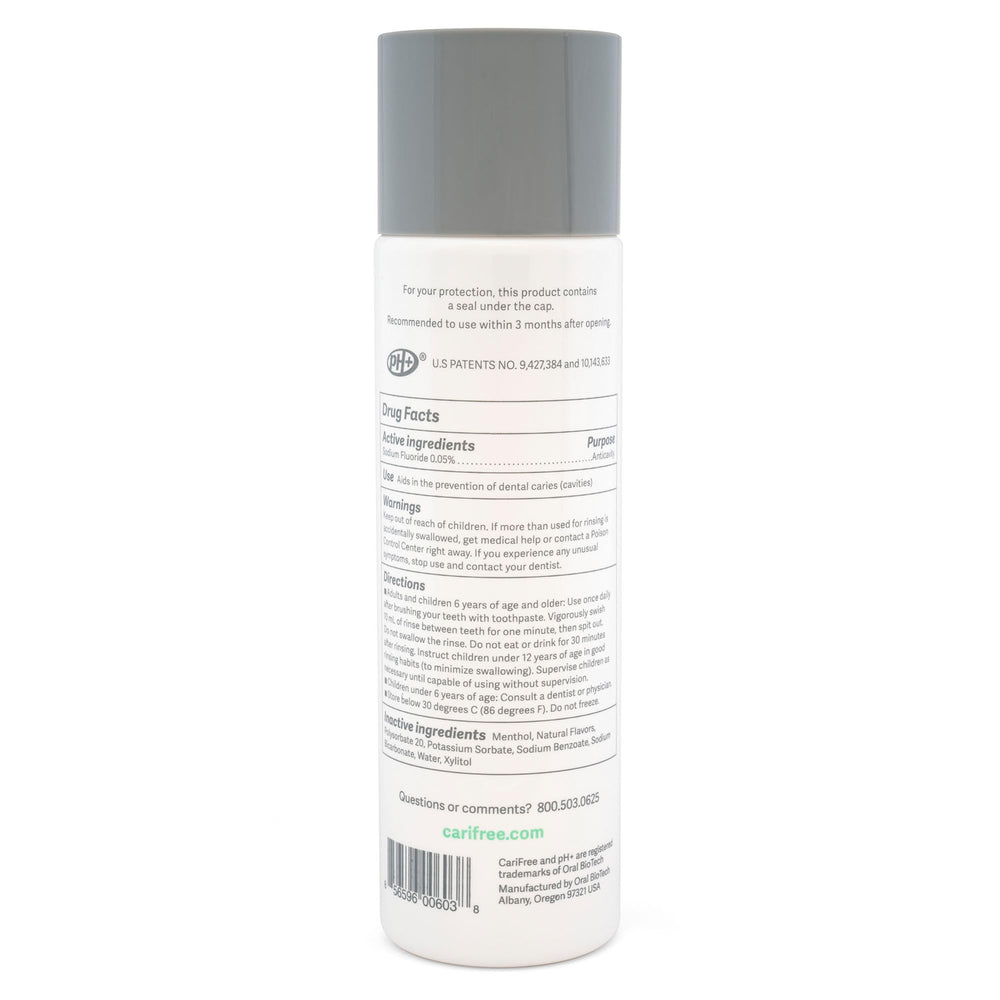 CariFree primeros planos de xilitol y menta mostrando ingredientes reales