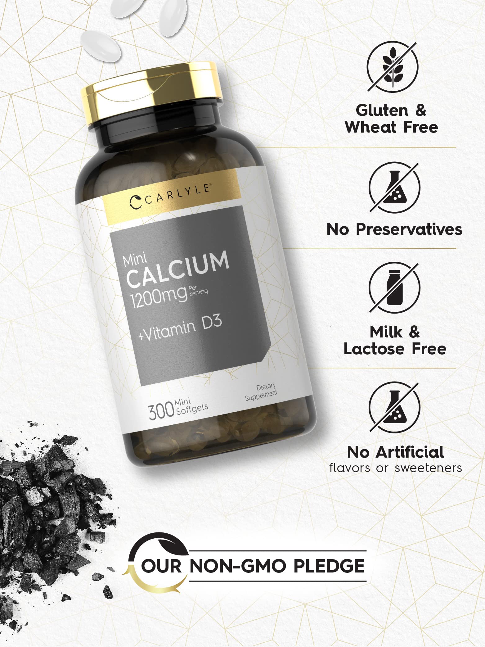 Carlyle etiqueta con información de ingredientes y dosis clara