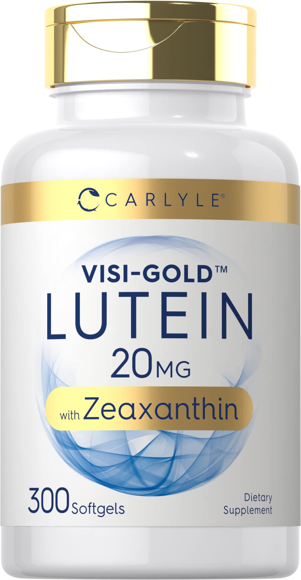 Carlyle frente del envase mostrando 300 softgels y la formulación clara