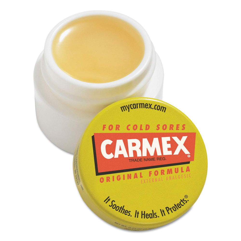 Carmex balm texture close-up showing smooth emollient for intense hydration