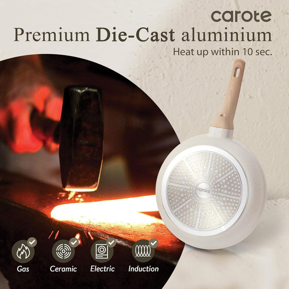 CAROTE sartén en ambiente de cocina mostrando diseño y facilidad de limpieza