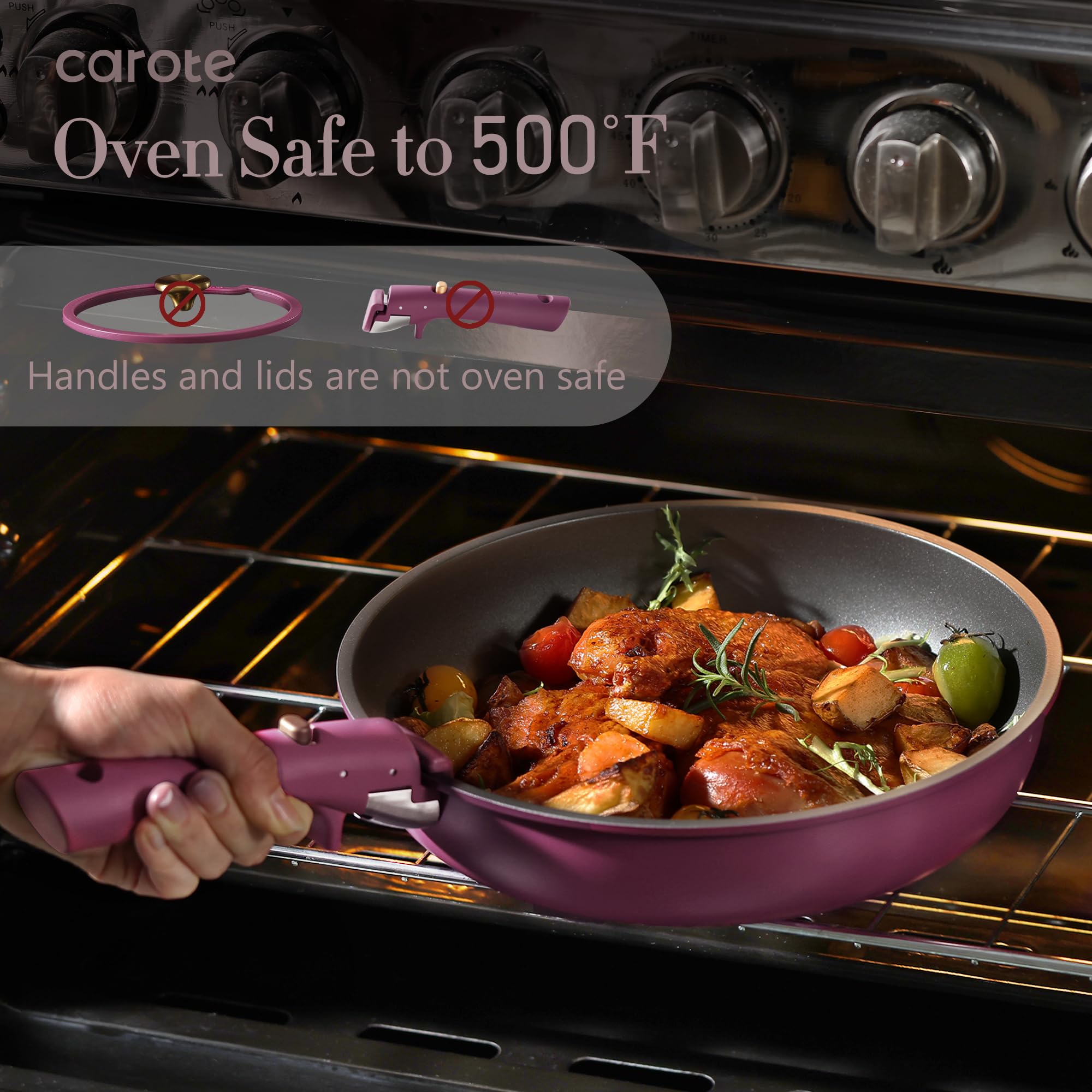 CAROTE tapas de silicona y utensilios listos para servir con comodidad