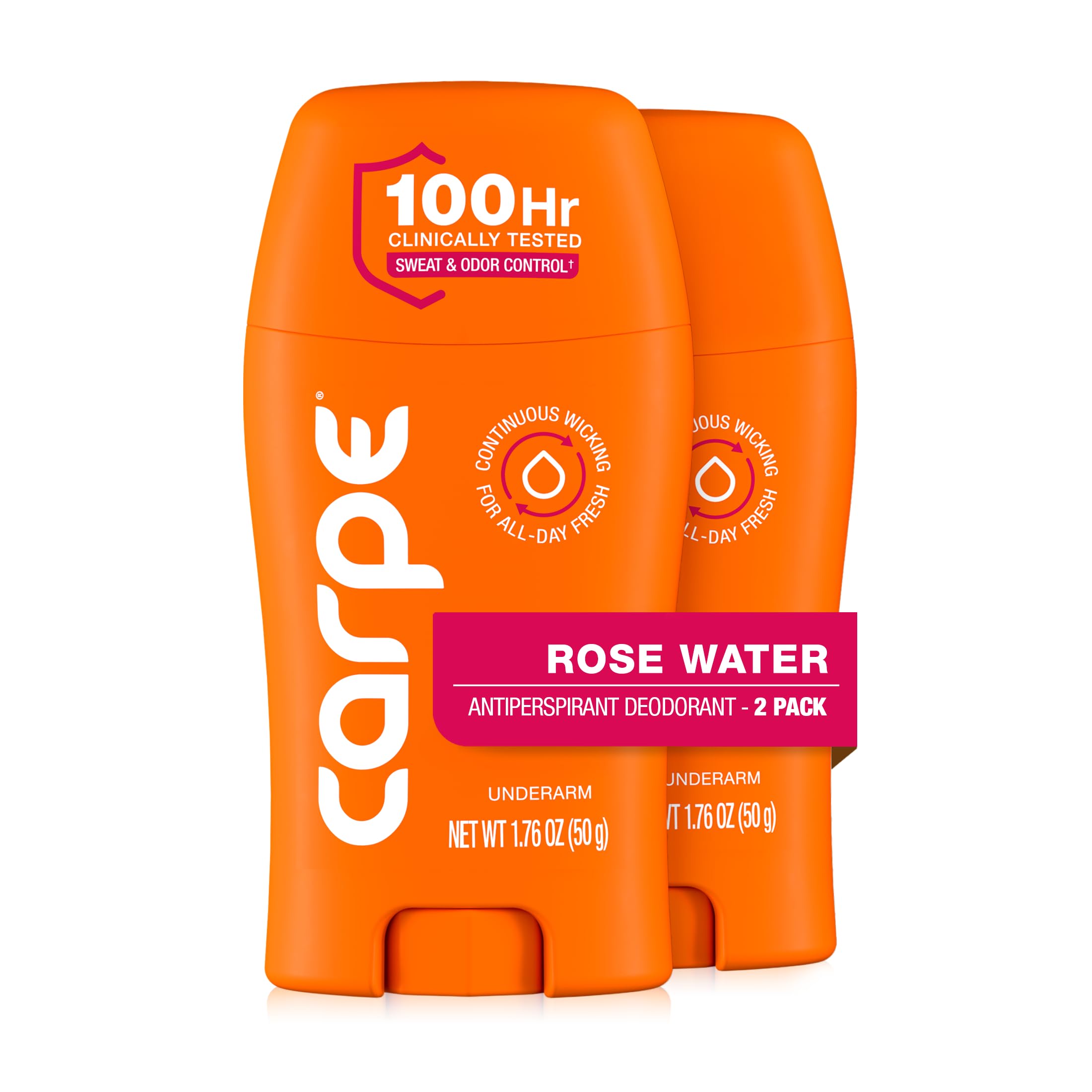 Carpe envase frontal Rose Water mostrando diseño y control prolongado