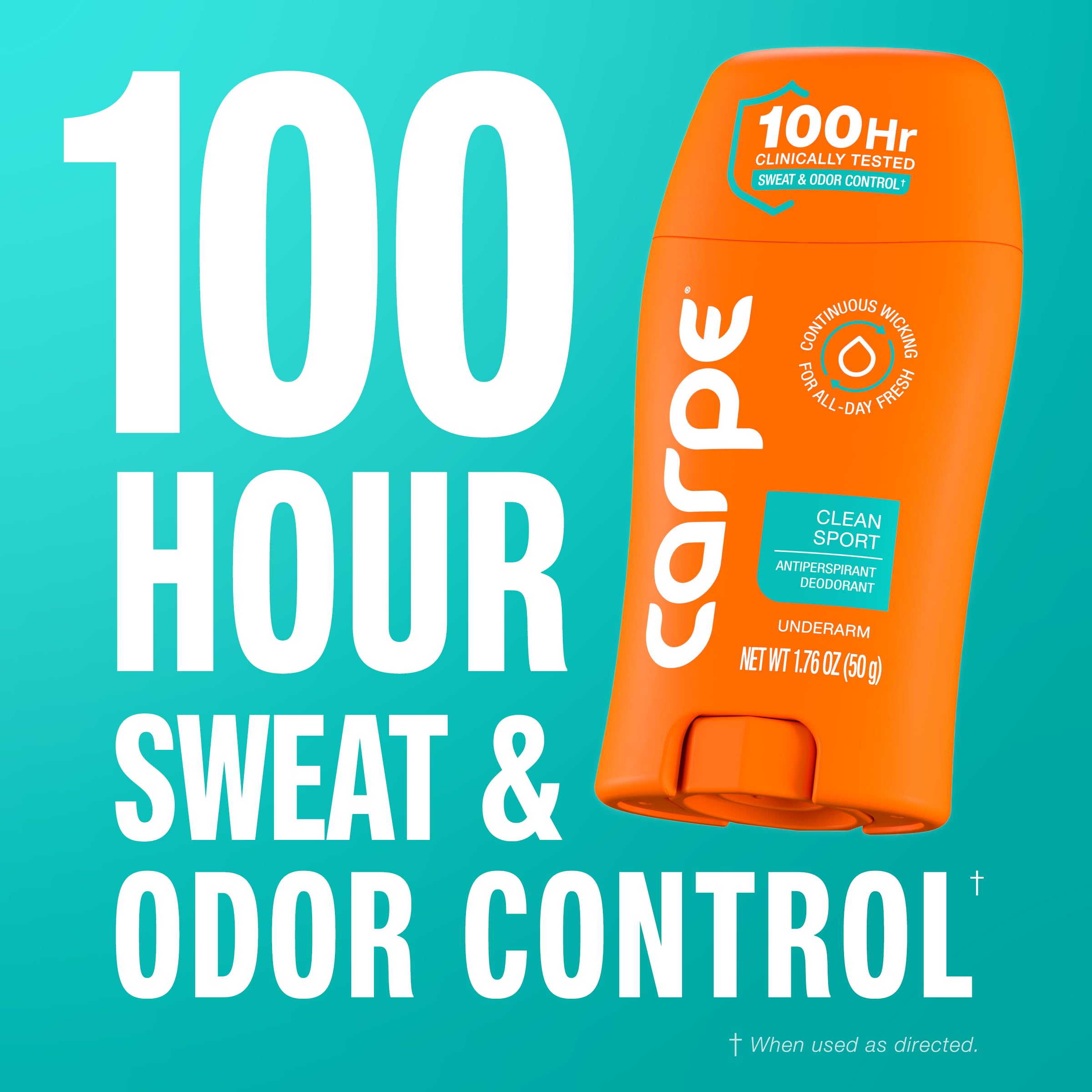 Comparación de tamaño de Carpe Clean Sport con mano para visualizar cantidad y portabilidad