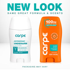 Textura de la loción Carpe Clean Sport en primer plano con aplicación fácil y secado rápido