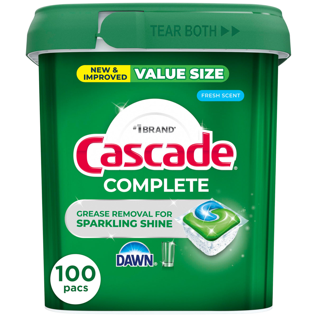 Cascade pack frontal 100 cápsulas mostrando ahorro y conveniencia