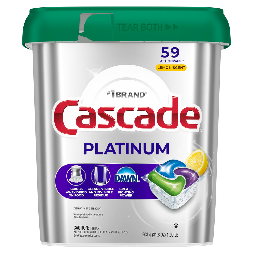 Cascade etiqueta con ingredientes y recomendaciones de almacenamiento