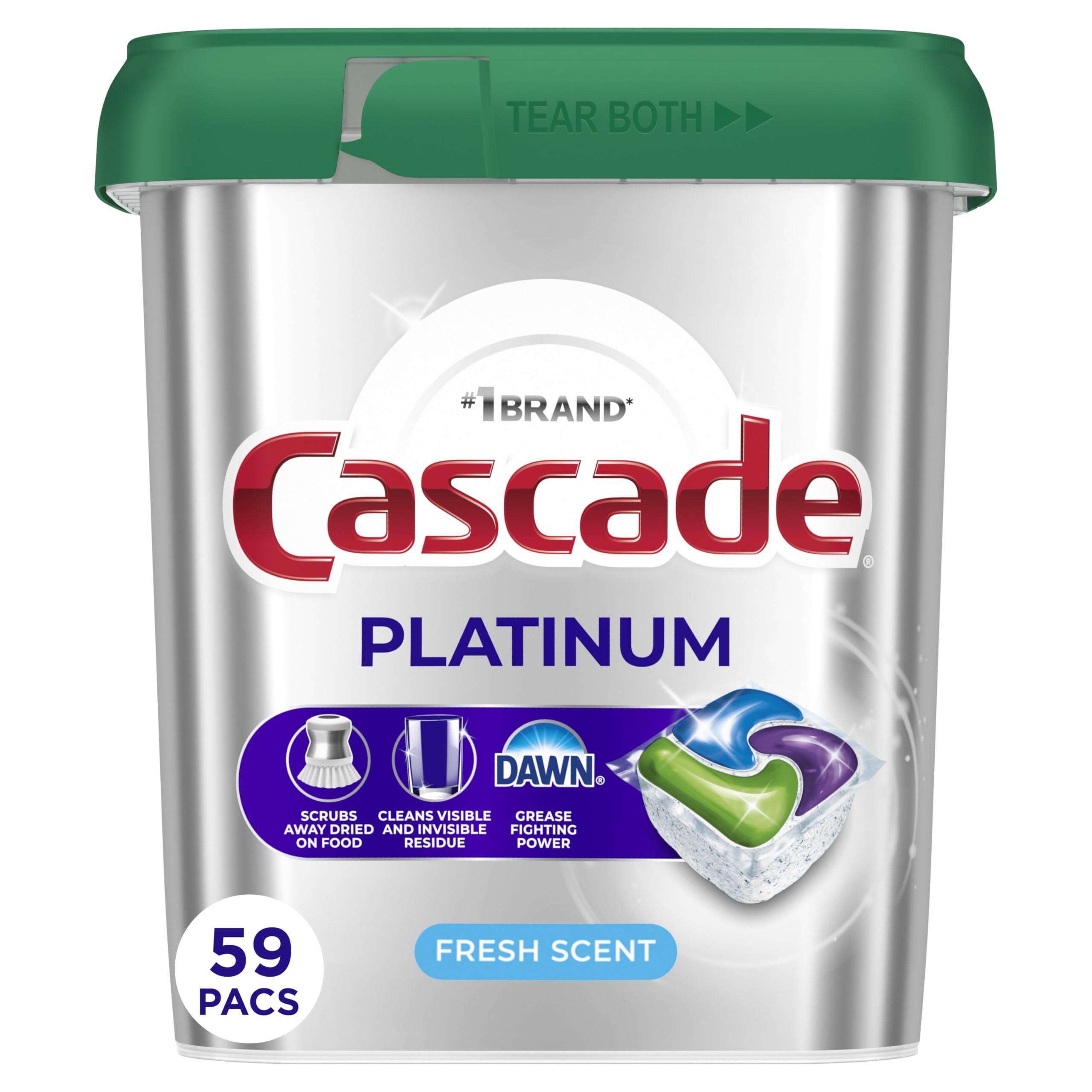 Cascade empaque frontal mostrando 59 cápsulas y beneficio conveniencia