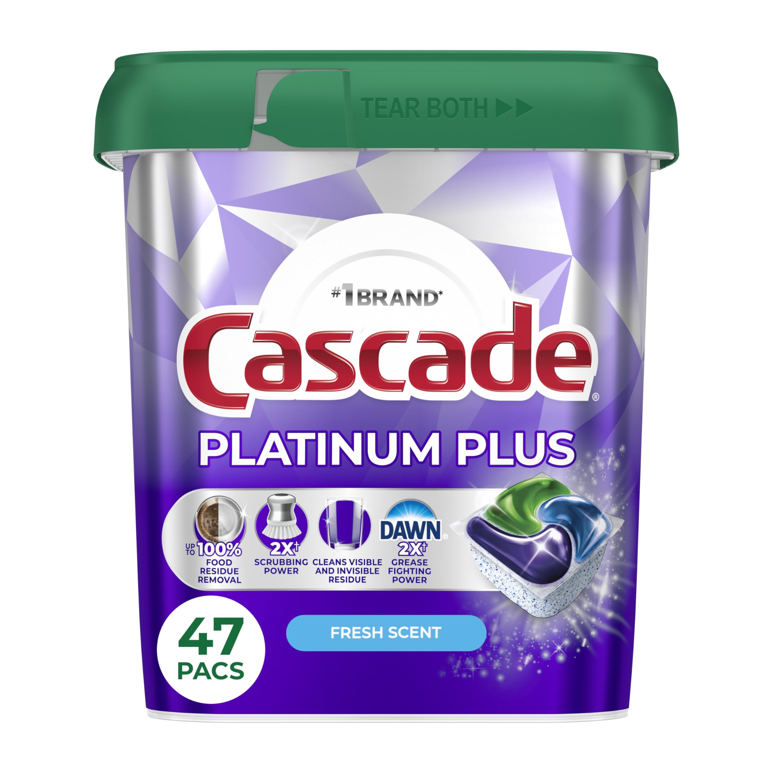 Cascade paquete frontal mostrando 47 ActionPacs y beneficio limpieza completa