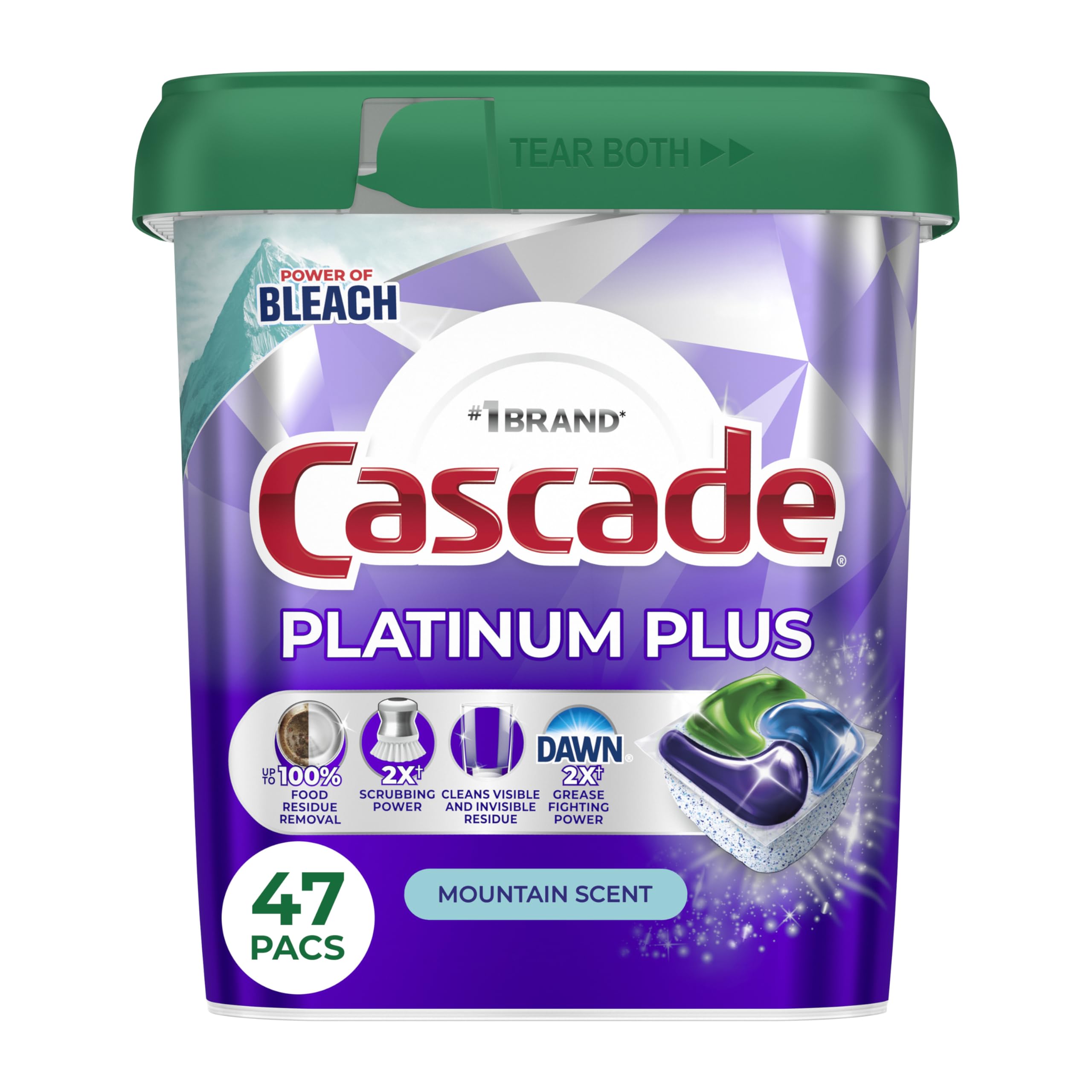 Cascade frontal del envase mostrando 47 ActionPacs y ahorro de espacio