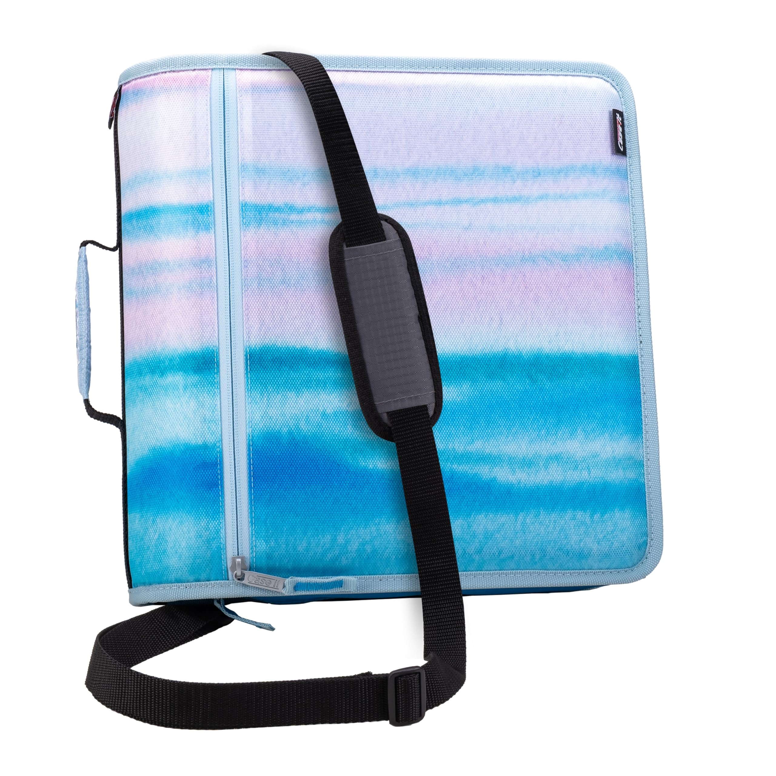 Case-it vista frontal del Zipper Binder D-146 con cierre y anillas, organización inmediata